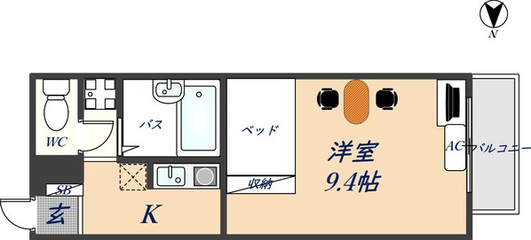 レオパレス太子堂の物件間取画像